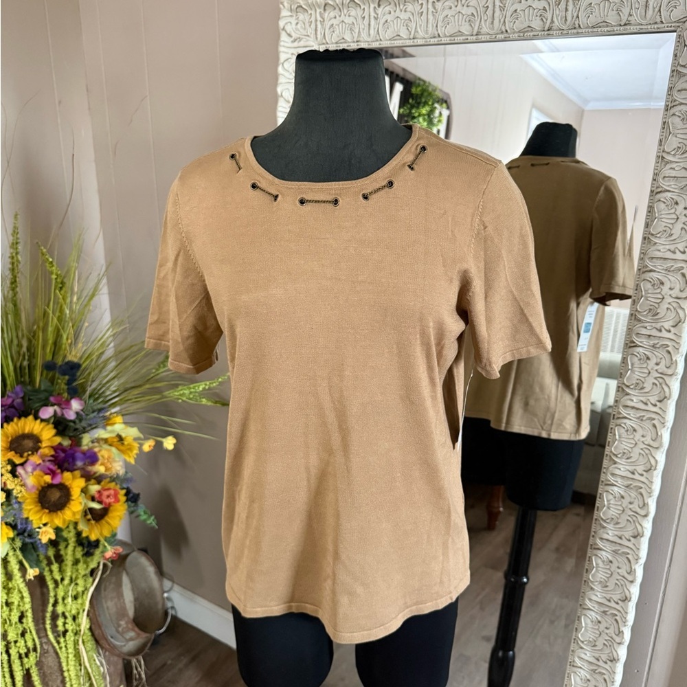 Nancy Bolen • Silk Blend Chain Detail Blouse